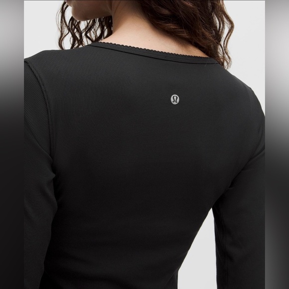 Lululemon Nulu Ribbed Wrap-Front Long-Sleeve Shirt Heart - Picture 11 of 12